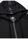 Ombre Clothing Pánská mikina s kapucí na zip - černá V5 OM-SSZP-0124