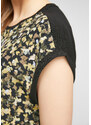 s.Oliver dámské triko se vzorem s krátkým přepadlým rukávem černé