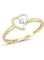 Lillian Vassago Zlatý prsten se zirkonem s motivem srdce LLV66-GR115Y