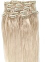 GIRLSHOW Clip in vlasy 51 cm lidské Remy, 70 g - odstín 60 (platinová blond)