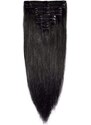GIRLSHOW Clip in vlasy 55 cm lidské Remy, 100 g - odstín 1# (uhlově černá)