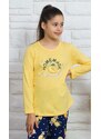 Vienetta Kids Dětské pyžamo dlouhé Alice - žlutá