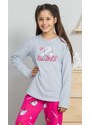 Vienetta Kids Dětské pyžamo dlouhé Méďa - tmavě růžová