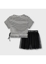 Dívčí komplet sukně a triko Mayoral 3739-53bílá,černá