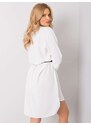 ITALY MODA Bílé košilové elegantní šaty -white Bílá