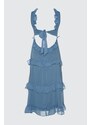 Trendyol modré volánkové šifonové šaty