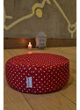 Pohankový meditační polštář Puntíky - červená