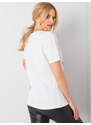 Fashionhunters Bílé tričko s aplikacemi