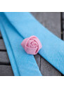 Obleč oblek Světle modrá pastelová pánská kravata