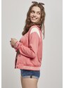 UC Ladies Dámská insetová bunda College Sweat Jacket světle růžová/bílá písková