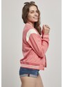 UC Ladies Dámská insetová bunda College Sweat Jacket světle růžová/bílá písková