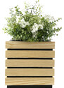 AMADEA Květináč s dřevěným obalem, průměr 27,5x27,5x26 cm, dřevěný květináč