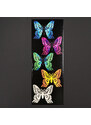 AMADEA Sada 5 kusů dřevěných barevných motýlů 6 cm