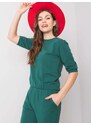 Fashionhunters Tmavě zelené dámské overaly