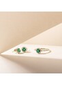 Luxusní zlaté náušnice se smaragdy a diamanty KLENOTA K0317143