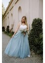 CONSTANT LOVE tylová sukně svatební dlouhá pastelová modrá