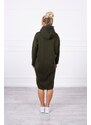 Kesi Mikinové šaty s kapucí a rozparky khaki Barva: Khaki, Velikost: One size