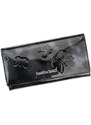EU Dámská kožená peněženka s motýly CJJ0236 - černá