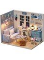 DIY KX6994 Dřevěný domeček pro panenky modrá