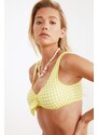 Trendyol Yellow Textured Bikini Top