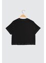 Trendyol Black Crop Crew Neck Knitted Sports T-Shirt