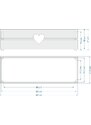 AMADEA Dřevěný obal s truhlíkem se srdcem tmavý, 62x21,5x17cm Český výrobek