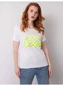 Fashionhunters Dámské bílé tričko s aplikací