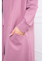 MladaModa Kardigán s potiskem na kapuci i na zádech model 0044 fialový