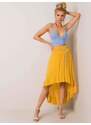 Fashionhunters Žlutá asymetrická sukně