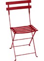 Makově červená kovová skládací židle Fermob Bistro