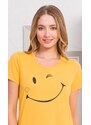 Vienetta Dámské pyžamo šortky Big smile - žlutá