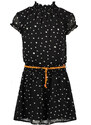 NONO Dívčí šaty černé s puntíky Holanďanka