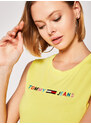 Tommy Hilfiger Tommy Jeans dámské žluté tričko MULTICOLOR LINEAR LOGO TANK