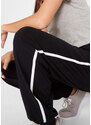 bonprix Sportovní kalhoty s kontrastními pruhy, délka po kotníky Černá