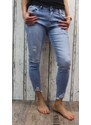 Italy Moda Pružné džíny Skiny - modré - velké sv. modré - Vel. M-5XL 34/2XL