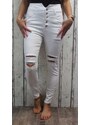Italy Moda Elastické džíny s vysokým pasem - bílé 27