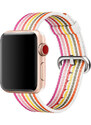 Crested Růžově proužkovaný tkaný nylonový řemínek pro Apple Watch 42, 44 a 45 mm