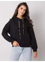 Fashionhunters Black Cintia RUE PARIS pouch pocket sweatshirt