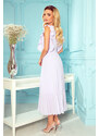 NUMOCO Elegantní světle fialové šaty BRENDA s plisovanou sukní Fialová