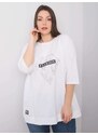 Fashionhunters Oversized bílá halenka s aplikací