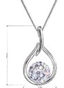 Evolution Group s.r.o. Evolution Group CZ Stříbrný náhrdelník se Swarovski krystaly kapka 32075.3 violet