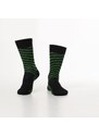 FASARDI Černé a zelené pánské pruhované ponožky