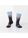 FASARDI Pánské tmavě modré ponožky s barevnými cikcaky