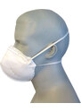 REFIL Bílý respirátor FFP2 bez ventilku s gumičkou za hlavu