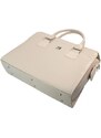 PUNCE LC-01 béžová lakovaná dámská kabelka pro notebook do 15.6 palce