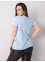 BASIC Světle modré dámské tričko s krátkým rukávem -blue Světle modrá