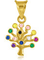GEMMAX Jewelry Zlatý přívěsek Strom života zdobený barevnými kamínky GLPYV-29931