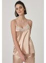 Dagi Powder Women's Satin Strap Top with Lace Detail