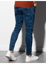 Ombre Clothing Pánské kalhoty z džínoviny s drsným střihem SLIM FIT - tmavě modré V4 OM-PADP-0146