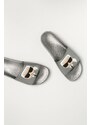 Pantofle Karl Lagerfeld pánské, stříbrná barva
